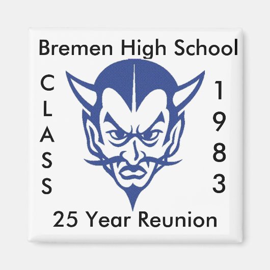 BlueDevil, CLASS, 1983, Bremen High School, 25 ... Magnet (Vorne)