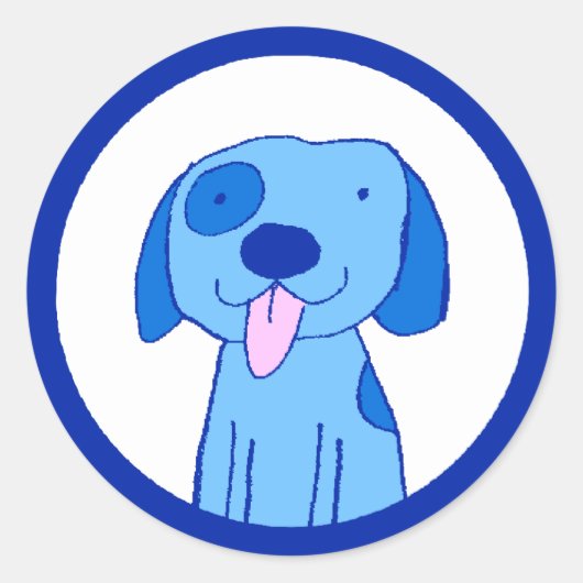 Bluedog Jefferson Runder Aufkleber (Vorderseite)