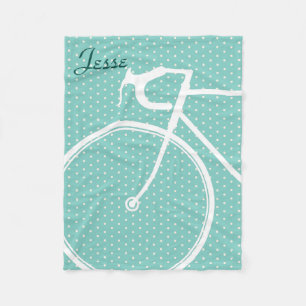 bluee grünes Punktfahrrad Fleecedecke