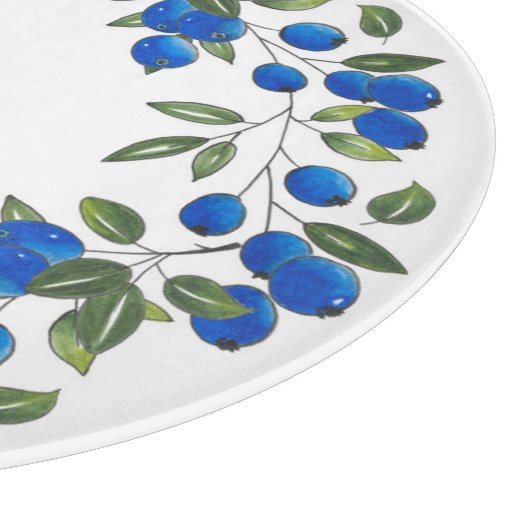 Blueerries Wreath Schneidebrett (Ecke)