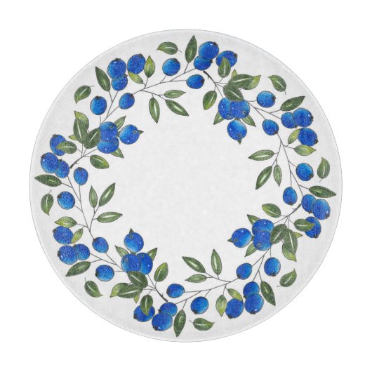 Blueerries Wreath Schneidebrett (Vorderseite)
