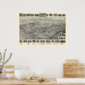 Bluefield, WV Panorama Karte - 1911 Poster (Küche)