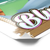 Bluefields, Jamaika Beach Ferien Poster. Fotodruck (Ecke)
