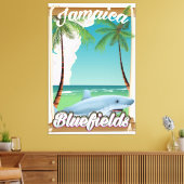 Bluefields, Jamaika Beach Ferien Poster. Leinwanddruck (Insitu (Wohnzimmer))