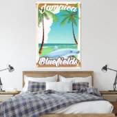 Bluefields, Jamaika Beach Ferien Poster. Leinwanddruck (Insitu (Schlafzimmer))