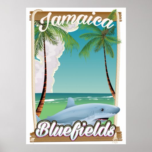 Bluefields, Jamaika Beach Ferien Poster. Poster (Vorne)