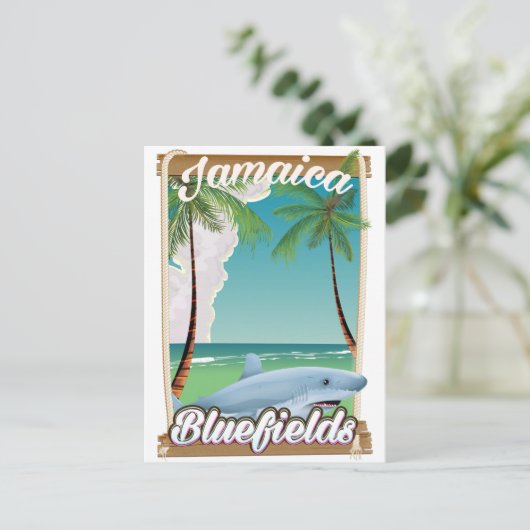 Bluefields, Jamaika Beach Ferien Poster. Postkarte (Stehend Vorderseite)