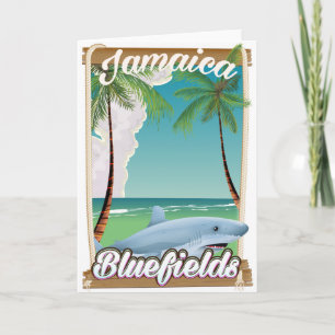Bluefields, Jamaika Strandurlaubposter. Feiertagskarte