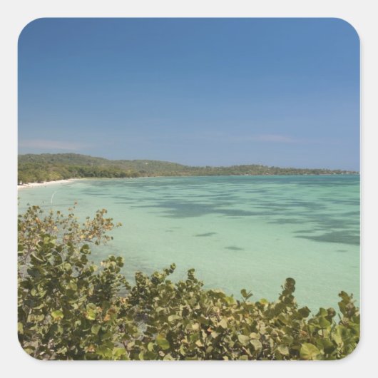 Bluefields, Jamaika, Südwestküste Quadratischer Aufkleber (Vorderseite)