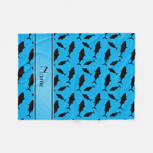 Bluefinthunfischmuster blaues Schwarzes des Fleecedecke (Vorderseite (Horizontal))