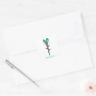 Blueflare-Stab Fantasie-Magiewaffe Quadratischer Aufkleber