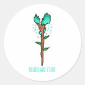 Blueflare-Stab Fantasie-Magiewaffe Runder Aufkleber (Vorderseite)