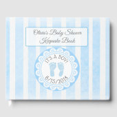 BlueFootprints Baby Shower Gästebuch Keepake (Vorderseite)