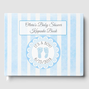 BlueFootprints Baby Shower Gästebuch Keepake