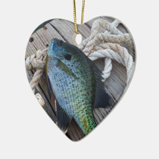 Bluegill auf Dock Keramikornament (Links)