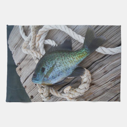 Bluegill auf Dock Küchentuch (Horizontal)