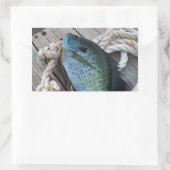 Bluegill auf Dock Rechteckiger Aufkleber (Tasche)