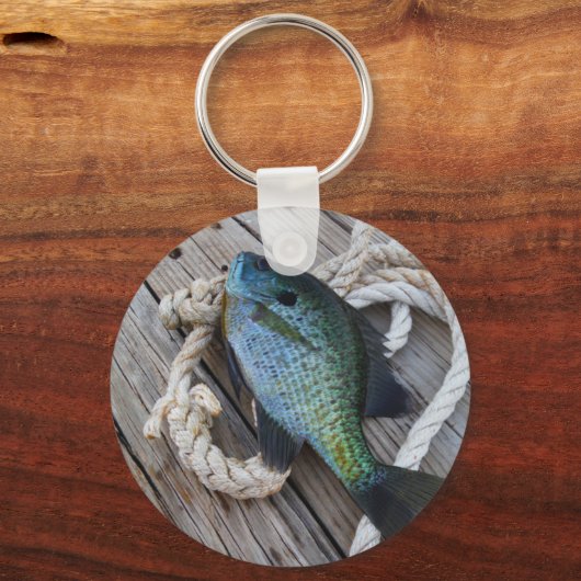 Bluegill auf Dock Schlüsselanhänger (Vorderseite)