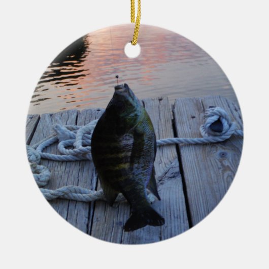 Bluegill bei Sonnenuntergang Lake Arrowhead Keramik Ornament (Vorne)