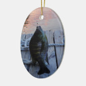 Bluegill bei Sonnenuntergang Lake Arrowhead Keramik Ornament (Links)