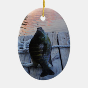 Bluegill bei Sonnenuntergang Lake Arrowhead Keramik Ornament