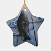 Bluegill bei Sonnenuntergang Lake Arrowhead Keramikornament (Links)