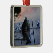 Bluegill bei Sonnenuntergang Lake Arrowhead Silbernes Ornament (Rechts)