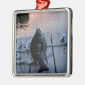 Bluegill bei Sonnenuntergang Lake Arrowhead Silbernes Ornament (Links)
