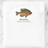 Bluegill Bream Fishing Ovaler Aufkleber (Tasche)