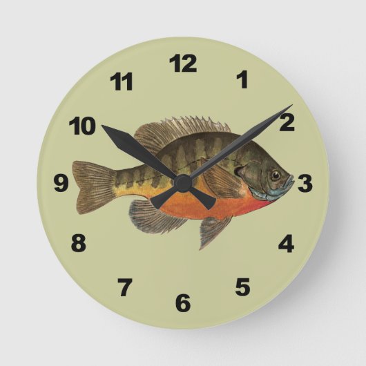 Bluegill Bream Runde Wanduhr (Vorderseite)