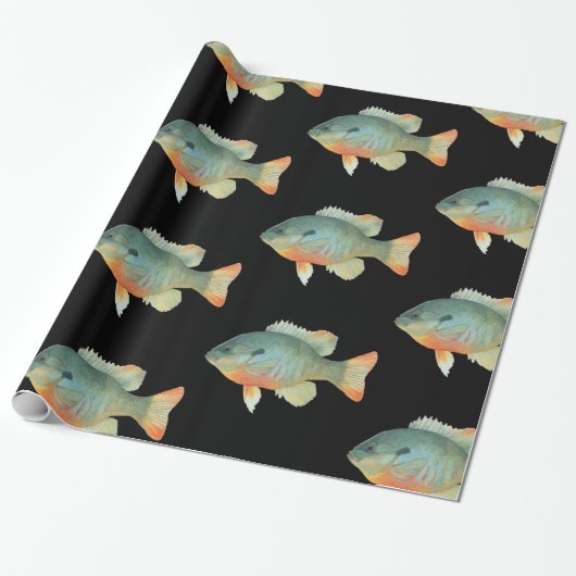 Bluegill Brim Bream Sunfish Perish Fishing Geschenkpapier (Ungerollt)