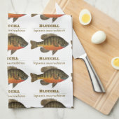 Bluegill Fischen Geschirrtuch (Viertel Falte)