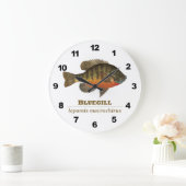 Bluegill Fishing Große Wanduhr (Zuhause)