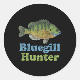 Bluegill-Jäger-Shirt Lustiges Angeln Fischer  Runder Aufkleber