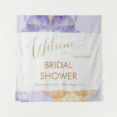 BlueGolden Lake Watercolor Brautparty Willkommen Wandteppich (Vorderseite)