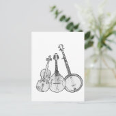 Bluegrass Band B&W Postkarte (Stehend Vorderseite)