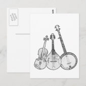 Bluegrass Band B&W Postkarte (Vorne/Hinten)