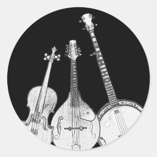 Bluegrass Band B&W Runder Aufkleber