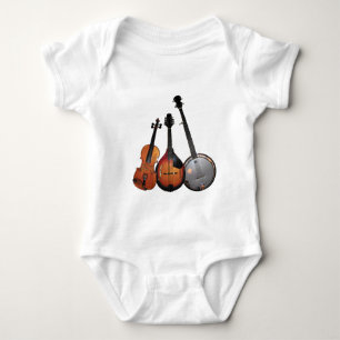 Bluegrass-Band-Cartoon Baby Strampler