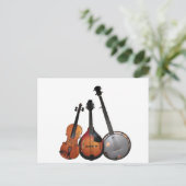 Bluegrass-Band-Cartoon Postkarte (Stehend Vorderseite)