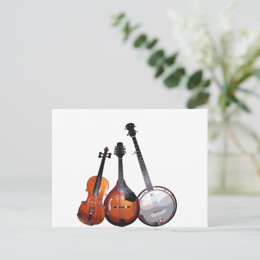 Bluegrass Band Postkarte (Stehend Vorderseite)