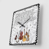 BLUEGRASS-BAND QUADRATISCHE WANDUHR (Winkel)