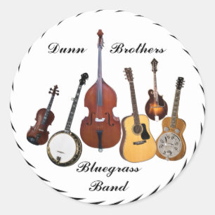 BLUEGRASS-BAND-STICKER RUNDER AUFKLEBER