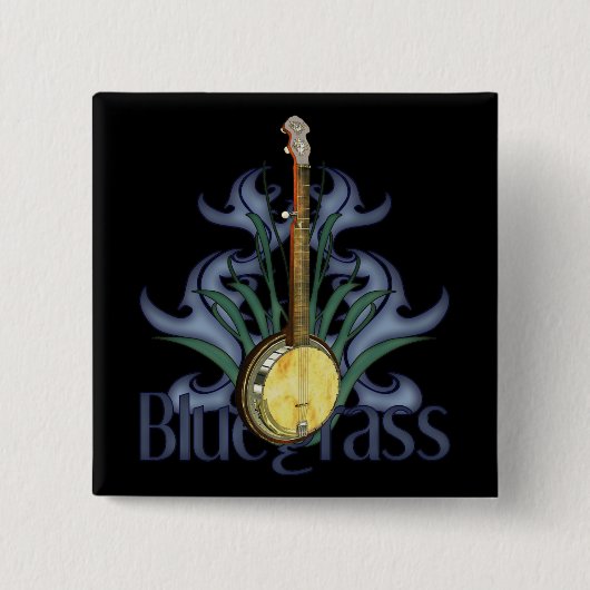 Bluegrass-Banjo-Design-Knöpfe Button (Vorderseite)