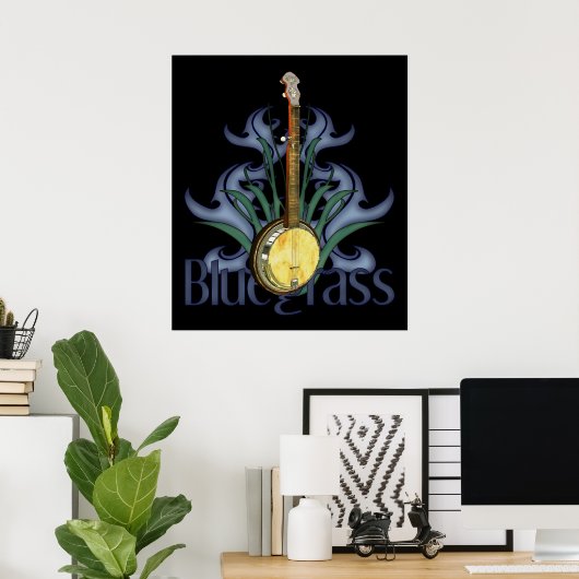 Bluegrass Banjo Design Poster (Heimbüro)