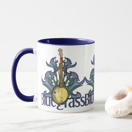 Bluegrass-Banjo-Entwurfs-Tassen Tasse (Mit Donut)