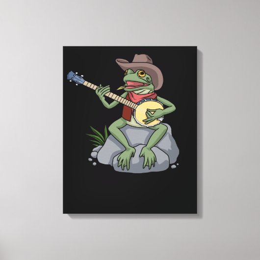 Bluegrass Banjo Frog Country Music Gift Banjo Leinwanddruck (Vorderseite)