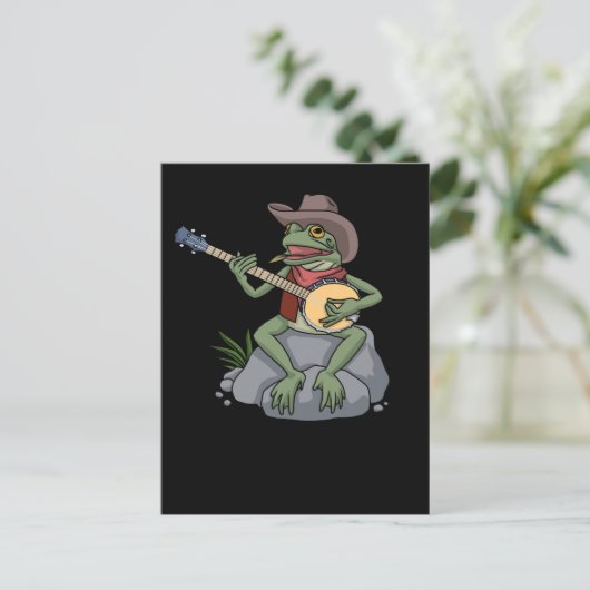 Bluegrass Banjo Frog Country Music Gift Banjo Postkarte (Stehend Vorderseite)