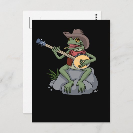 Bluegrass Banjo Frog Country Music Gift Banjo Postkarte (Vorne/Hinten)
