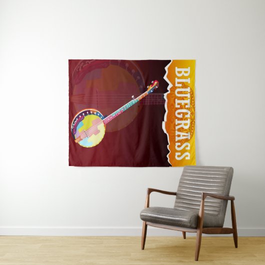 Bluegrass-Banjo Wandteppich (Beispiel (Horizontal))